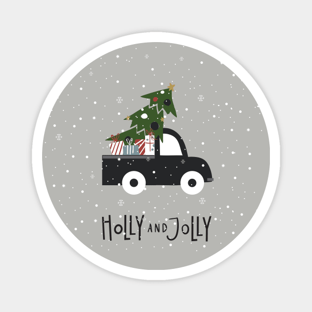 Holly and Jolly Magnet by studioaartanddesign